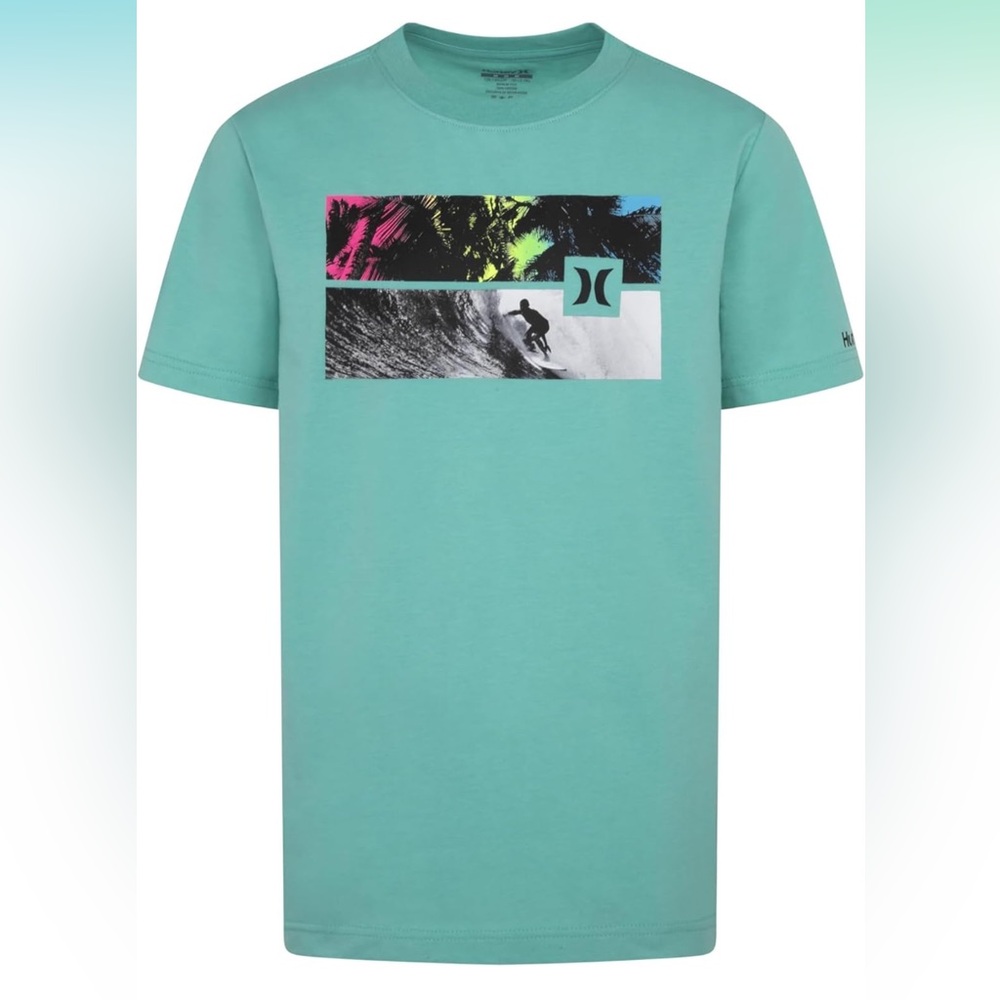 Hurley Blue Short Sleeve Tee with Graphic Print